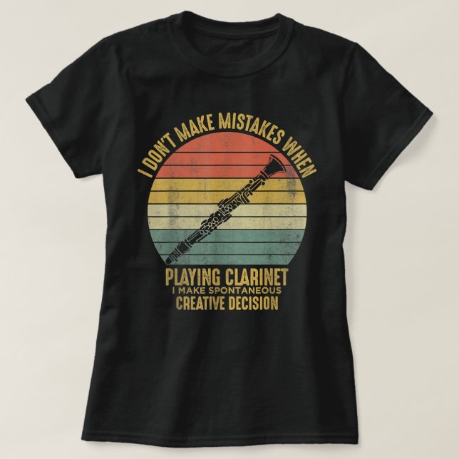 T-shirt Clarinet Player Funny Jazz Music Musicien Clarinet (Design devant)