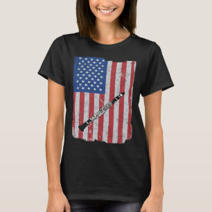T-shirt Clarinette Drapeau Usa Joueur De Clarinette Clarin