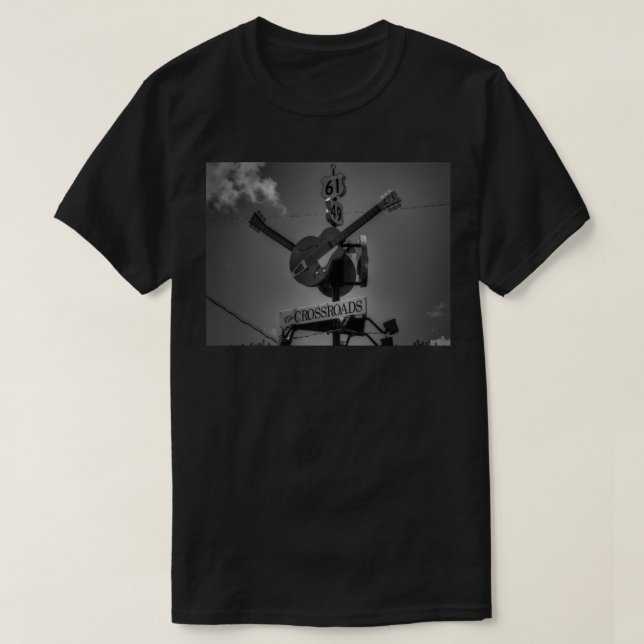 T-shirt Clarksdale - L'autocollant de croisement 001 BW (Design devant)