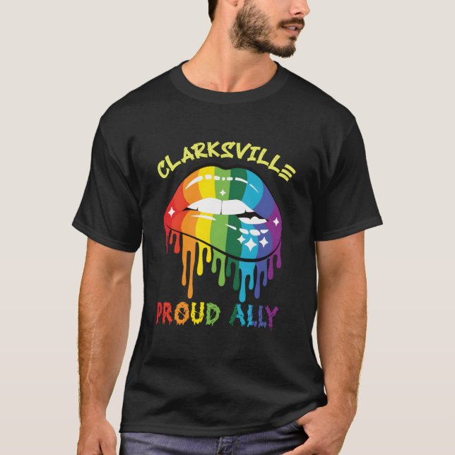 T-shirt Clarksville Proud Ally Lgbtq Pride Us (Devant)