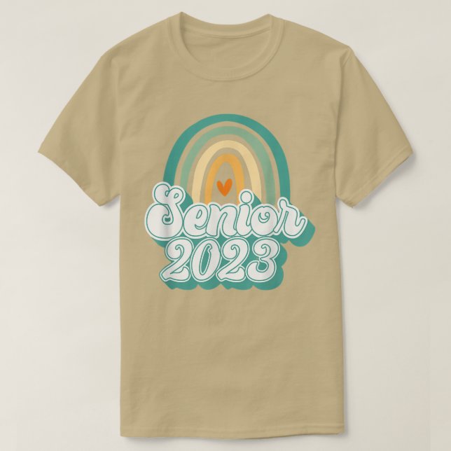 T-shirt Class 2023 Future Senior Retro Rainbow - Over It!  (Design devant)