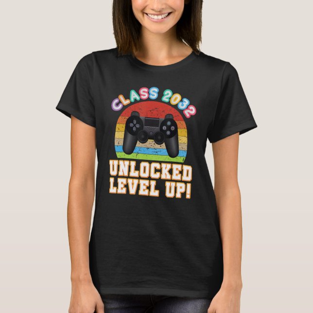 T-shirt Class 2032 Unlocked Level Up Video Game Back To Sc (Devant)