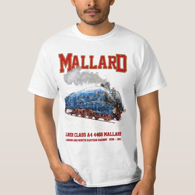 T-shirt Class A4 Mallard - World Fastest Steam Locomotive (Devant)
