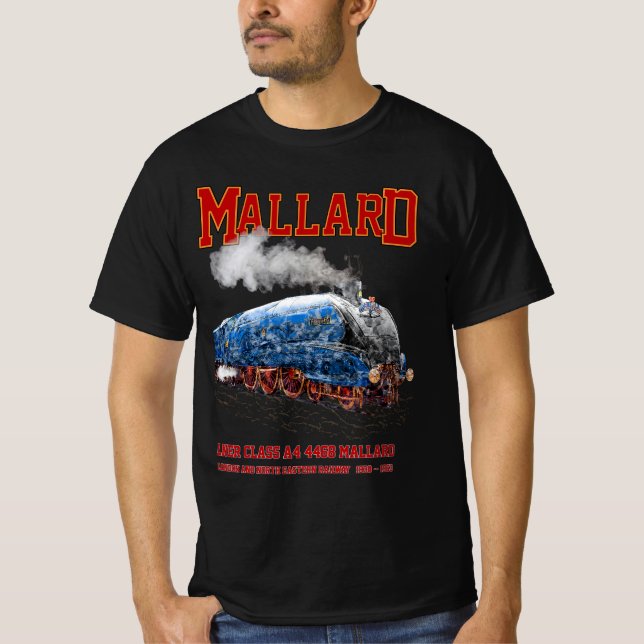 T-shirt Class A4 Mallard - World Fastest Steam Locomotive (Devant)