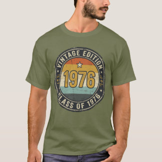 T-shirt Class of 1976 Retro Sunset Stripes Distressed 