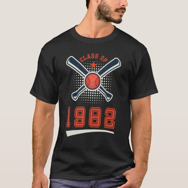 T-shirt Class of 1982 School Graduation Baseball Player Sp (Devant)