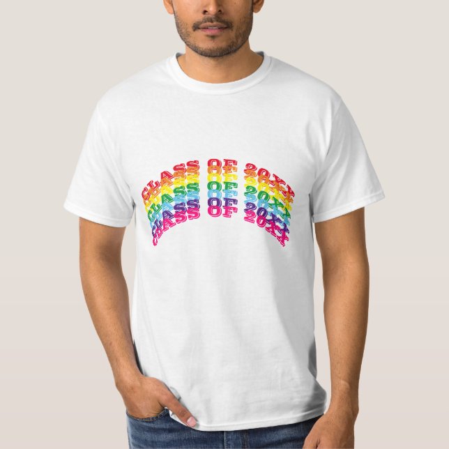 T-shirt Class of 2023 rainbow typography modern graduation (Devant)