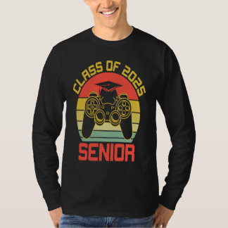 T-shirt Class of 2025 Senior 25 Video Games Vintage Gradua