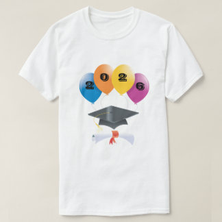 T-shirt Class of 2026 Graduation Balloons Graduate Diploma