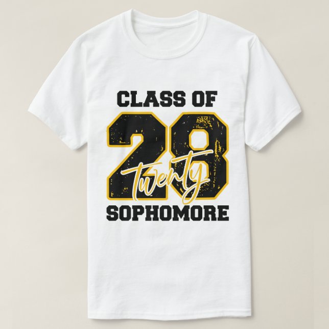T-shirt Class of 2028 Sophomore High School Back to School (Design devant)