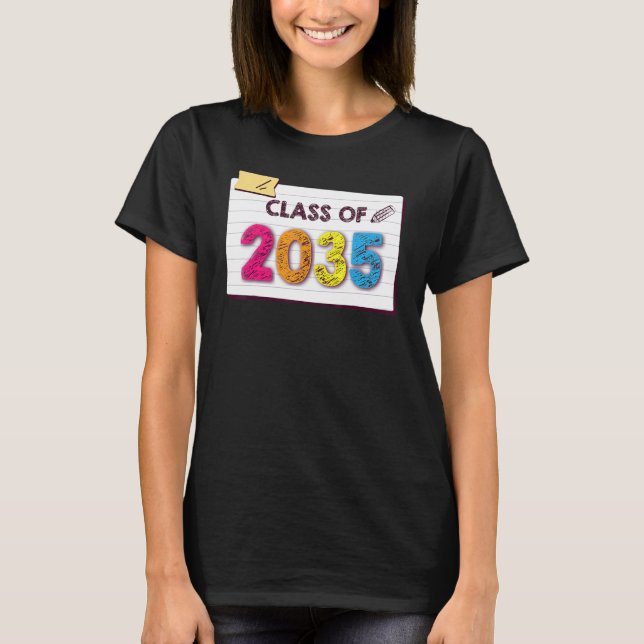 T-shirt Class Of 2035 Grow With Me Graduation First Day Of (Devant)