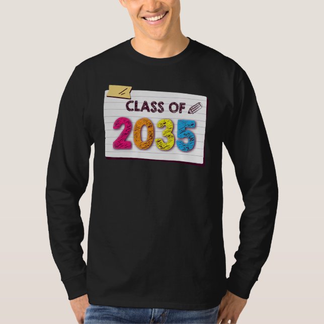 T-shirt Class Of 2035 Grow With Me Graduation First Day Of (Devant)
