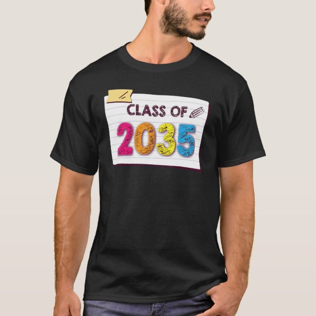 T-shirt Class Of 2035 Grow With Me Graduation First Day Of (Devant)