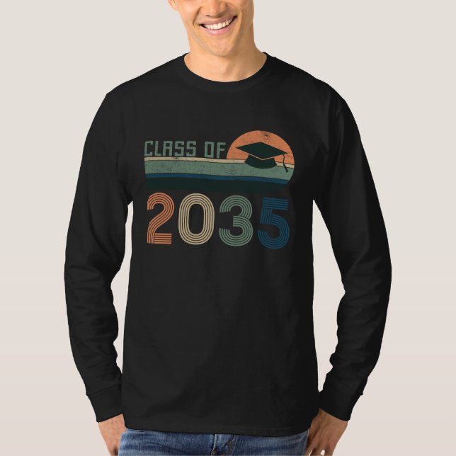 T-shirt Class Of 2035 Kids Support Kindergarten To Graduat (Devant)