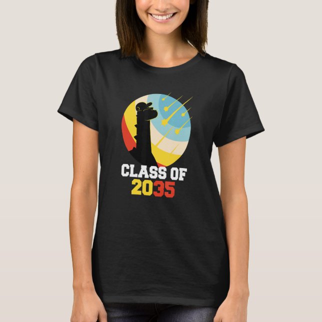 T-shirt Class Of 2035 Kindergarten Dinosaur For Kids (Devant)