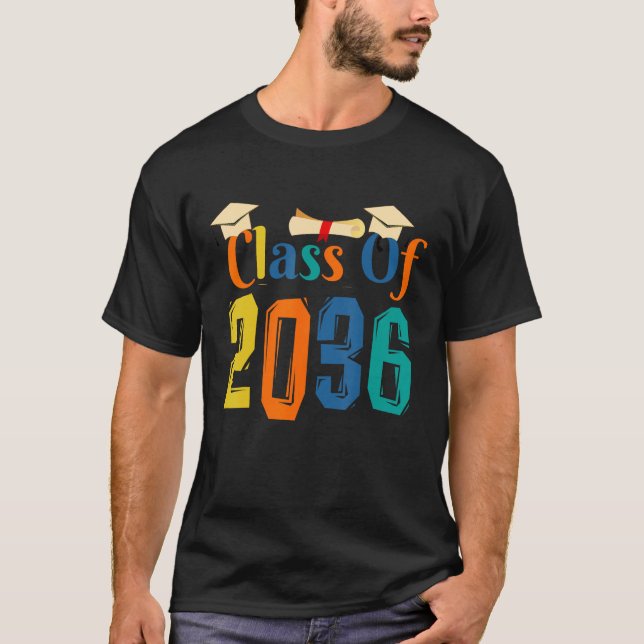 T-shirt Class of 2036 Grow With Me First Day of School Gra (Devant)