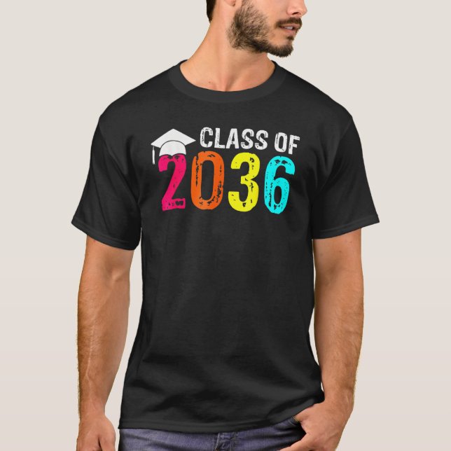 T-shirt Class Of 2036 Grow With Me Kindergarten Pre K Grad (Devant)
