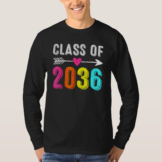 T-shirt Class Of 2036 Kindergarten Pre K Grow With Me Grad (Devant)