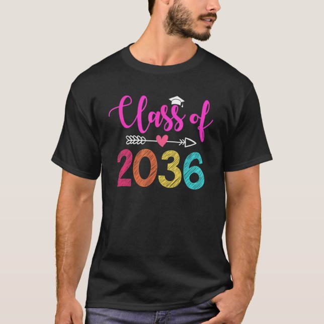 T-shirt Class Of 2036 Pre K First Day Of School Graduation (Devant)