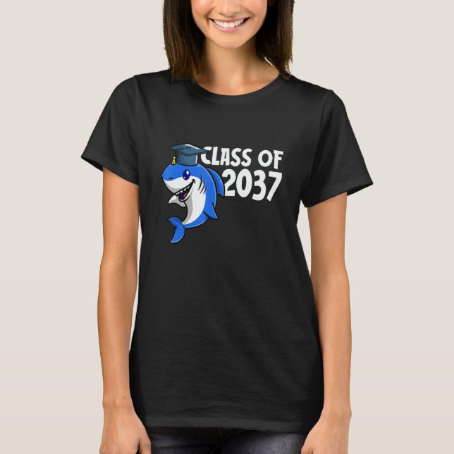 T-shirt Class Of 2037 Shark Graduate Pre K Kindergarten Pr (Devant)