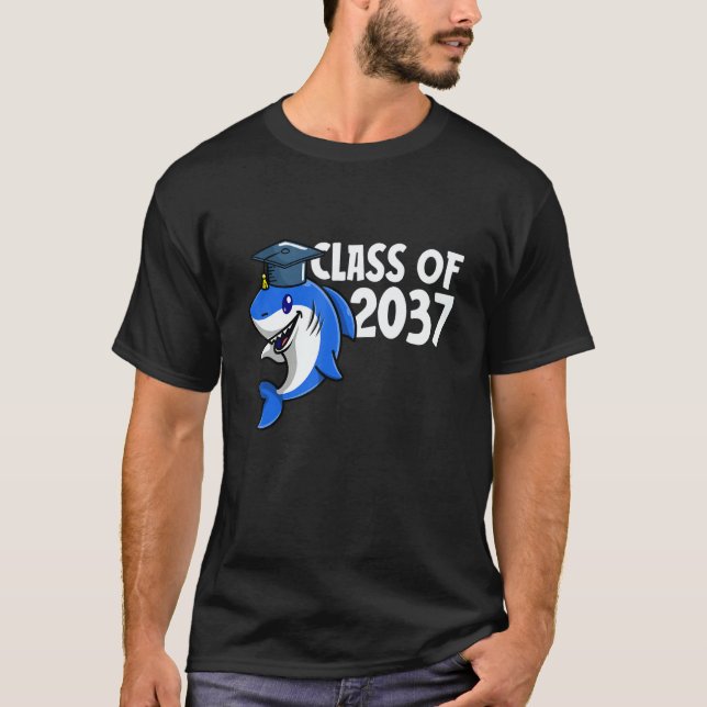 T-shirt Class Of 2037 Shark Graduate Pre K Kindergarten Pr (Devant)