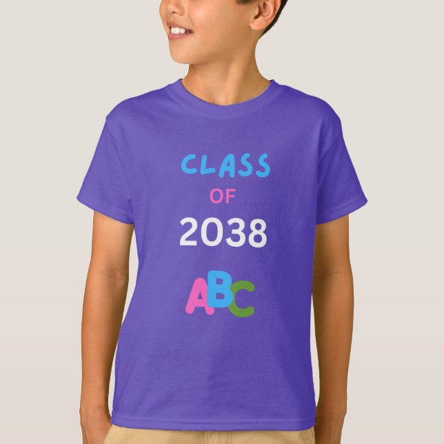 T-shirt Class of 2038 with abc (Devant)