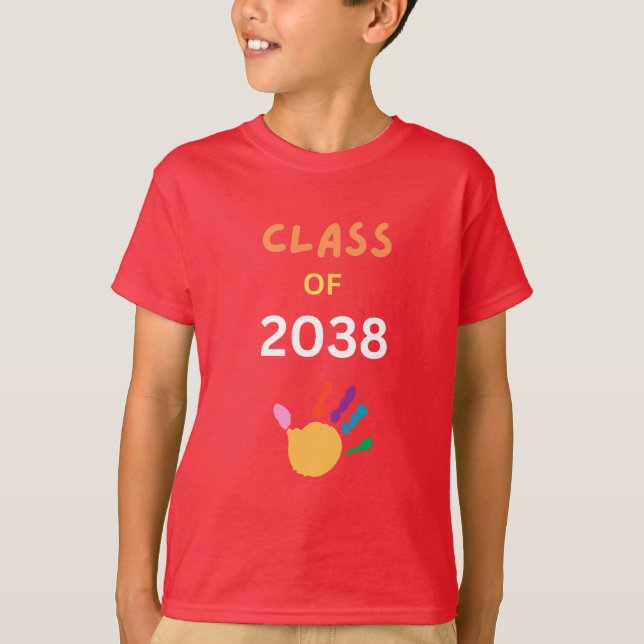 T-shirt Class of 2038 with fingerpaint (Devant)
