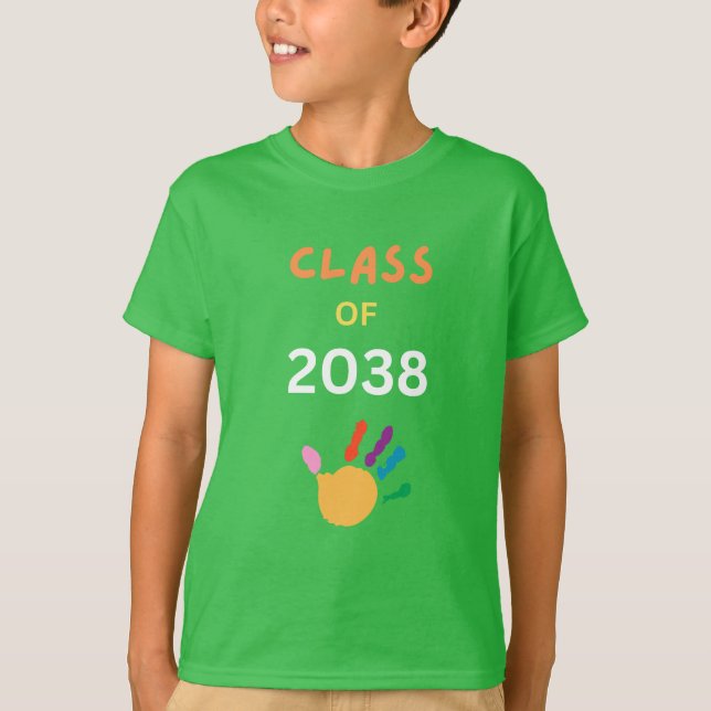 T-shirt Class of 2038 with fingerpaint (Devant)