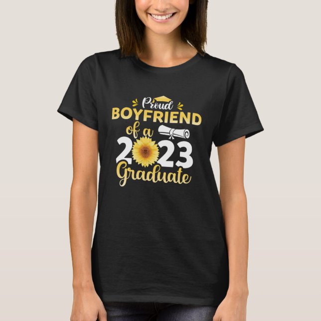 T-shirt Class Of 23 Graduate Sunflower Proud Boyfriend Of  (Devant)