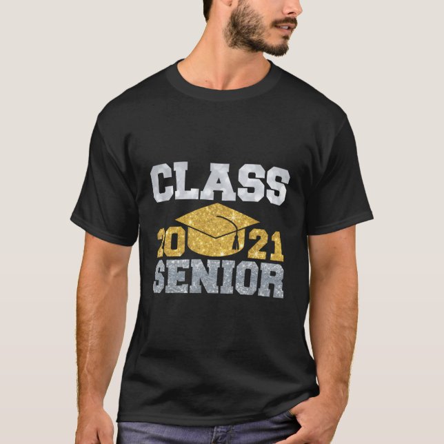 T-shirt Classe 2021 Lycée Casquette diplômé Funny H (Devant)