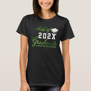 T-shirt Classe 2024 Diplômé vert blanc noir