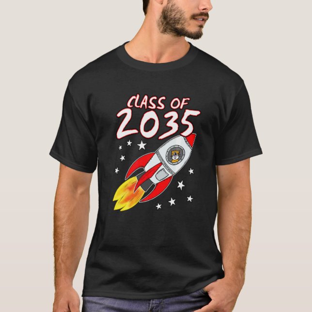 T-shirt Classe 2035 Fusée Spatiale Chat 1 (Devant)