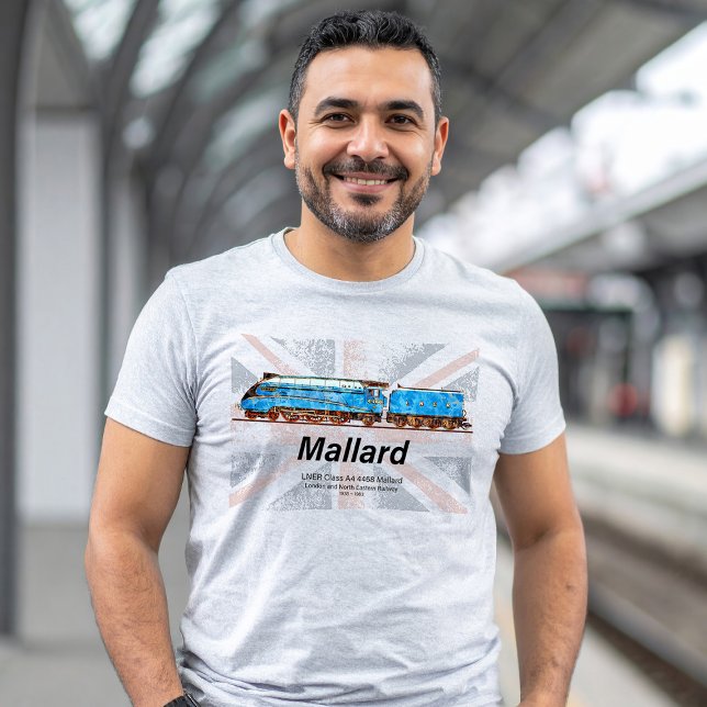 T-shirt Classe A4 LNER Profil de locomotive à hélice (LNER Class A4 4468 Mallard - Fastest Steam Locomotive. Mens Basic T-Shirt)