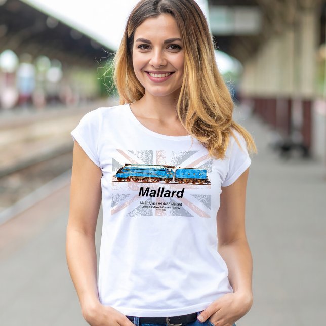 T-shirt Classe A4 LNER Profil de locomotive à hélice (LNER Class A4 4468 Mallard - Fastest Steam Locomotive. Womens Basic T-Shirt)