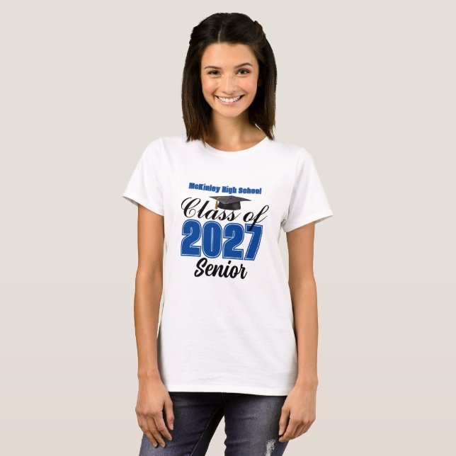 T-shirt Classe Bleue des Femmes de Terminale 2027 (Devant entier)