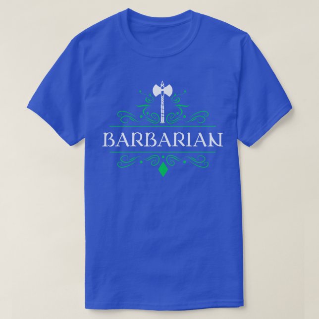 T-shirt Classe Caractère barbare Table RPG Roleplaying (Design devant)