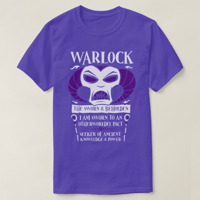 T-shirt Classe DD WARLOCK Dungeons Dragons (Design devant)