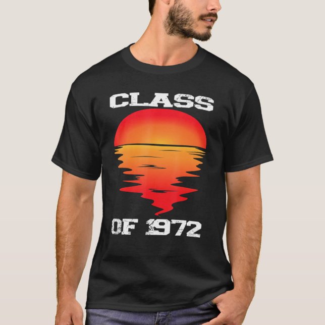 T-shirt Classe De 1972 Lycée Rétro Sunset 50th Reuni (Devant)