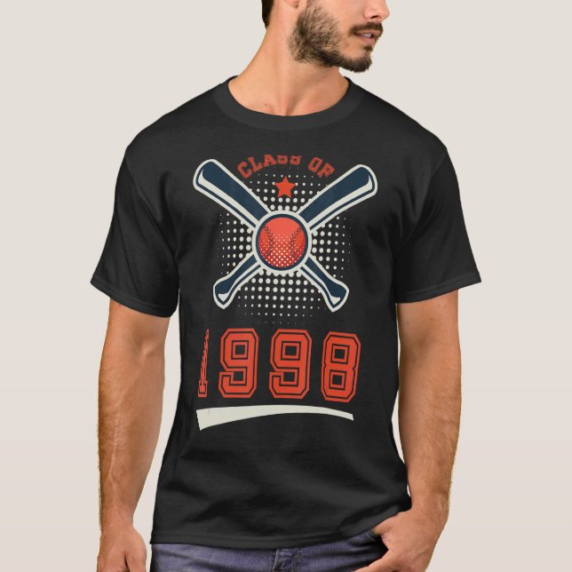 T-shirt Classe de 1998 School Graduation Baseball Player S (Devant)