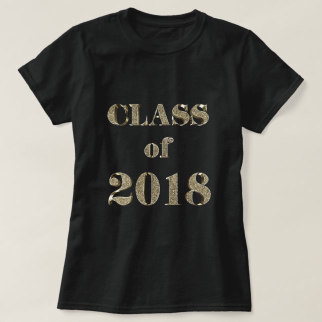 T-shirt Classe de 2018 Elegant Gold Parties scintillant Ty (Design devant)