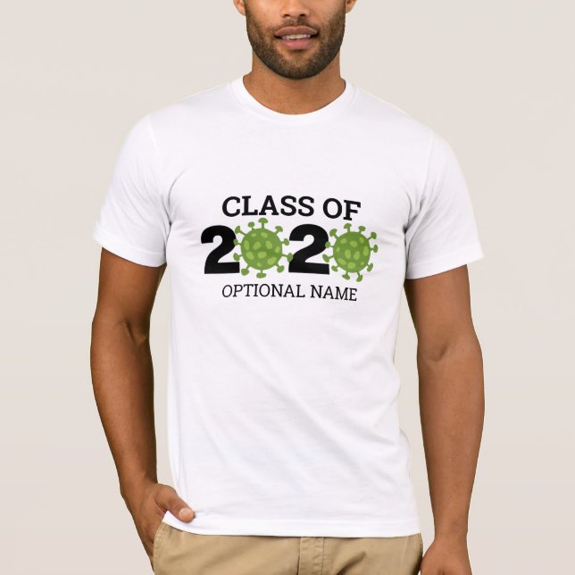 T-shirt Classe de 2020 Funny Virus Graduation Nom personna (Devant)