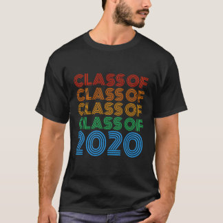 T-shirt Classe De 2020 Vintage Retro Texte Design 2020 Sen