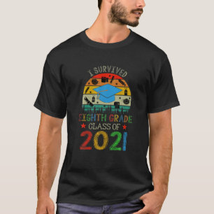 T-shirt Classe De 2021 I Survécu Cinquième 8E Graduation