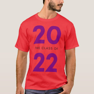 T-shirt Classe De 2022 Diplômé Typographie Simple Purple G