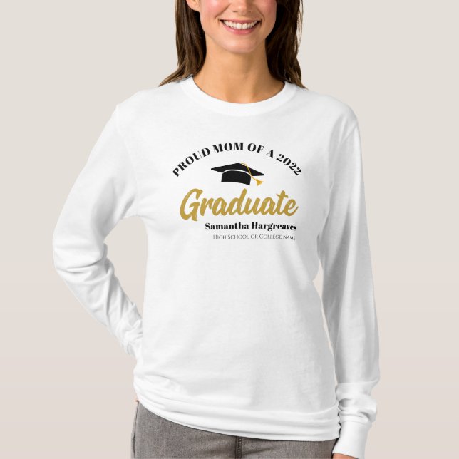 T-shirt Classe de 2022 Fier Maman de Graduate Custom (Devant)