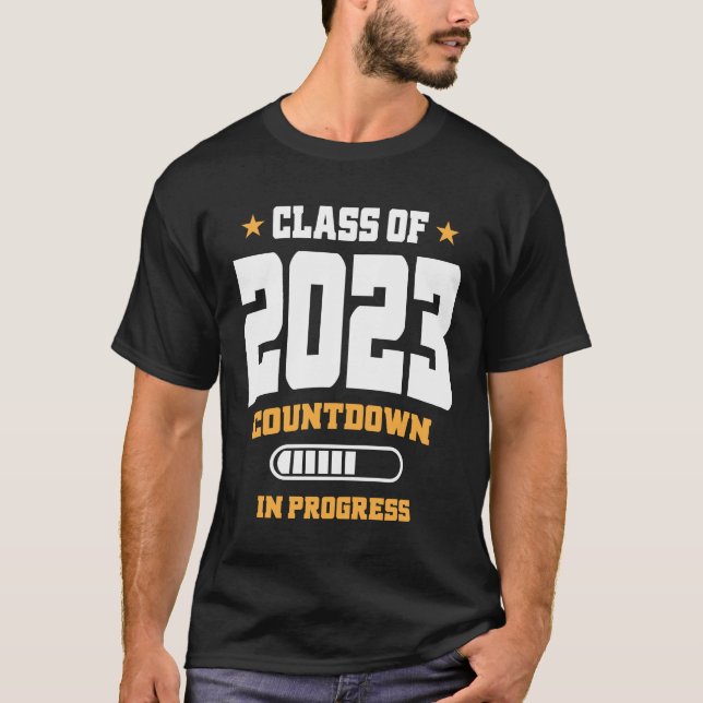 T-shirt Classe de 2023 Compte à rebours des diplômes en co (Devant)