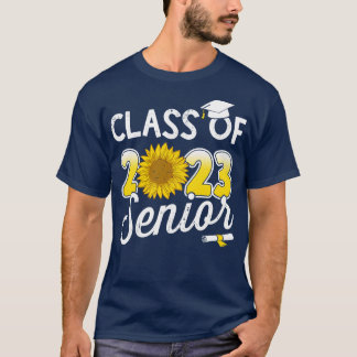 T-shirt Classe de 2023 diplômé senior avec tournesol pour