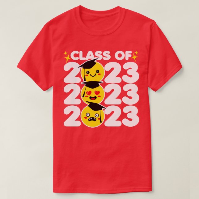 T-shirt Classe de 2023 Funny Kawaii Visages (Design devant)