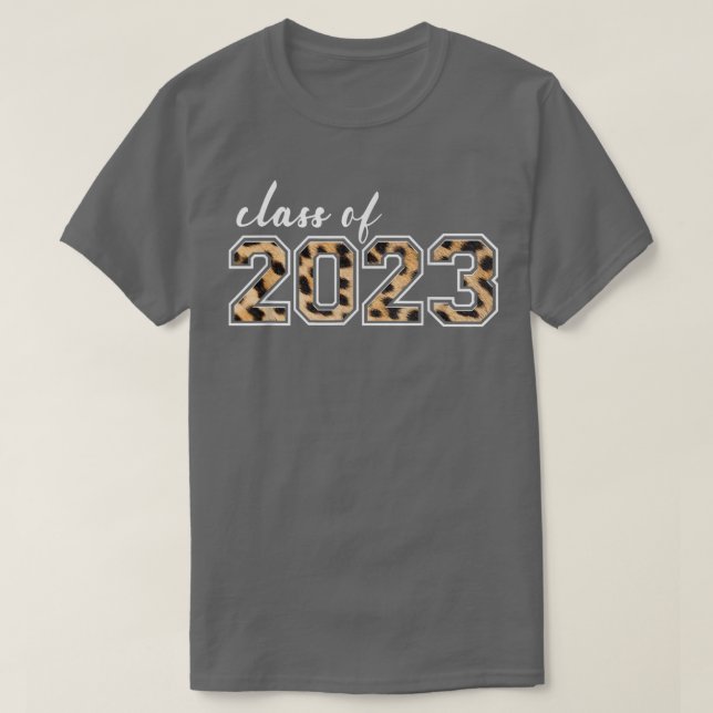 T-shirt Classe de 2023 Leopard Womens Girls Seniors 2023 (Design devant)
