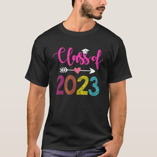 T-shirt Classe De 2023 Pré-K Diplômé De L'École Préscolair (Devant)